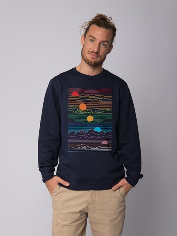 Felpa ' Sun And Moon ' di Watapparel in blu: frontale