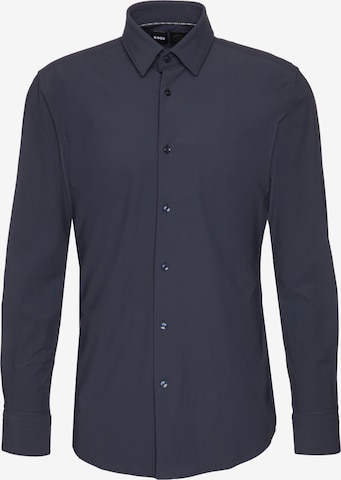 BOSS Black - Ajuste estrecho Camisa 'Hank' en azul: frente