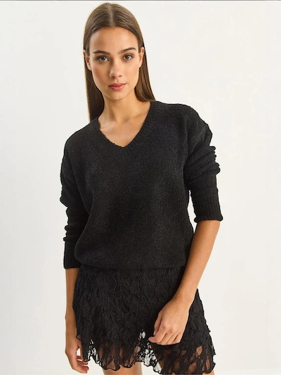 Bianco Lucci Pull-over 'Pullover' en S-M en noir, Vue avec produit