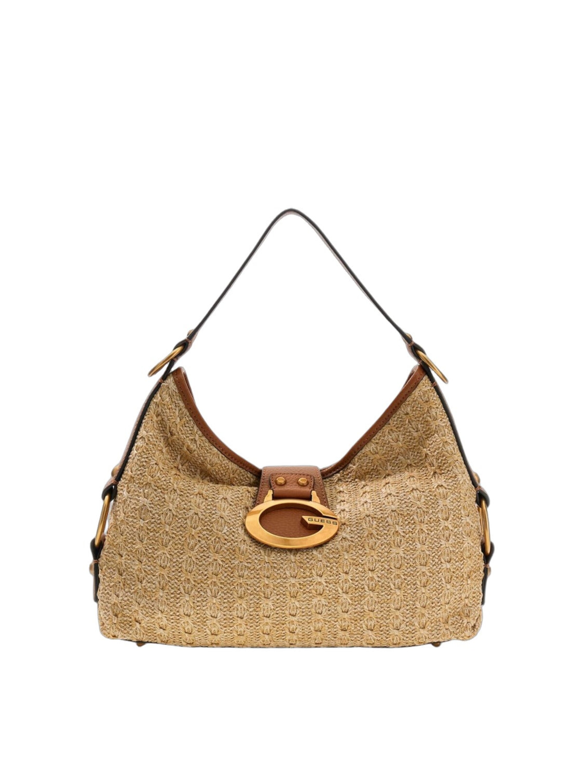 Borsa a mano 'Guess Pochettes Zalina Flap Clutch Natural/Cognac' di GUESS in marrone: frontale