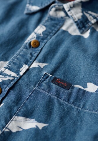 Superdry Regular fit Overhemd in Blauw