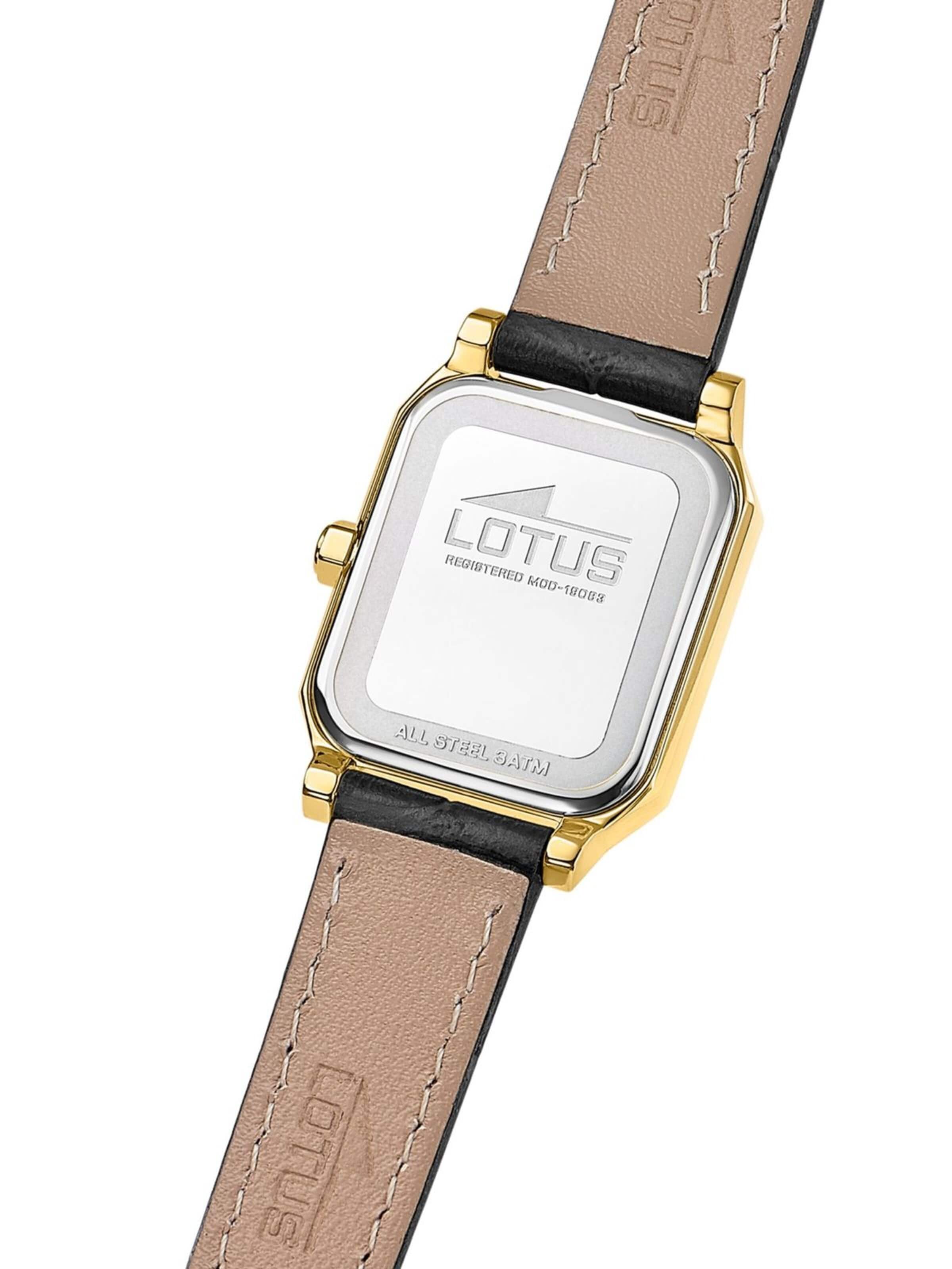 Lotus Analoguhr 'Date watch Square Series'‌‌‌ in Schwarz