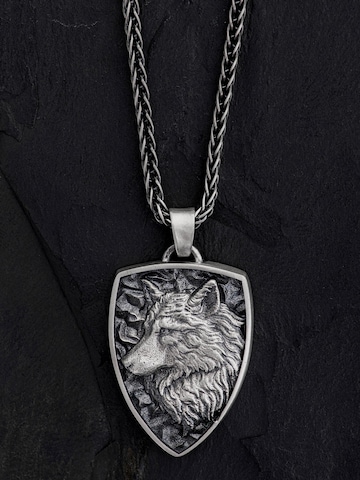 Ciondolo 'WOLF' di REYTEL in argento: frontale