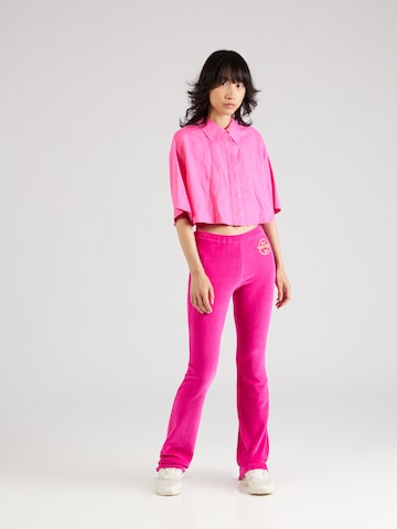 Chiara Ferragni Rozkloszowany krój Spodnie w kolorze różowy