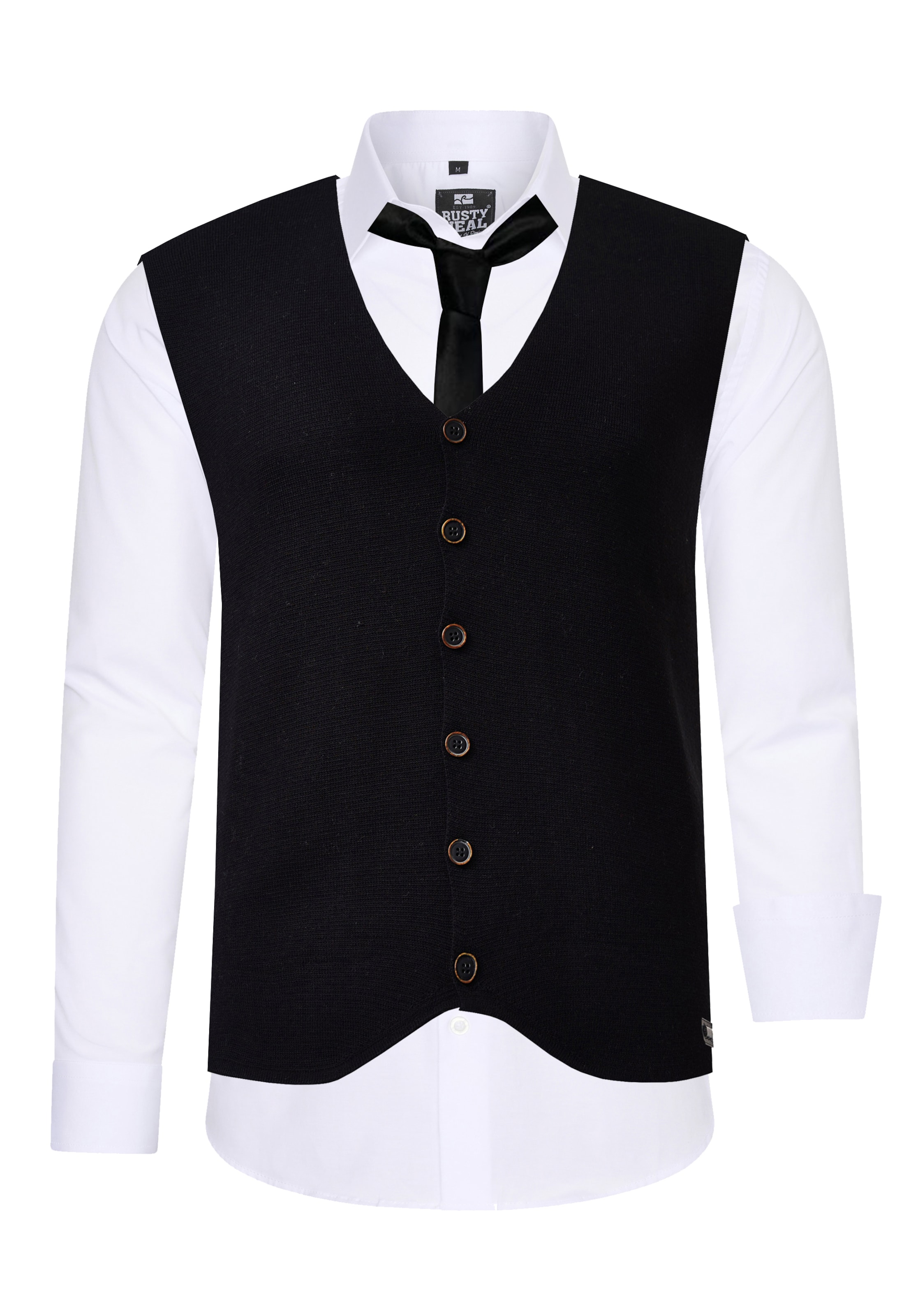 Rusty Neal Button Up Shirt in Black / White, Item view