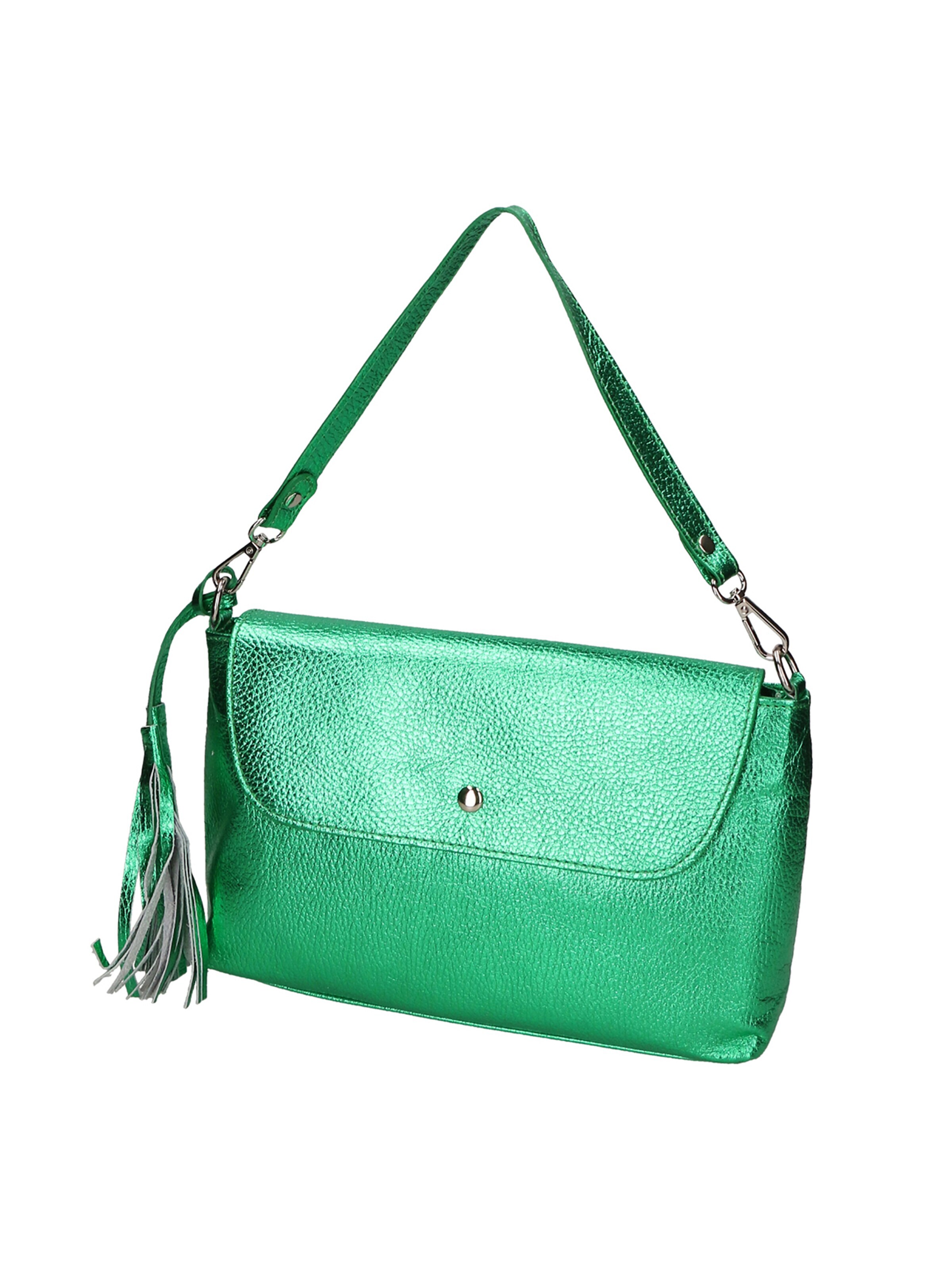 Pochette 'Pochette Donna Pelle Dollaro Laminato con Tracolla Rimovibile - Made in Italy' di Gave Lux in verde