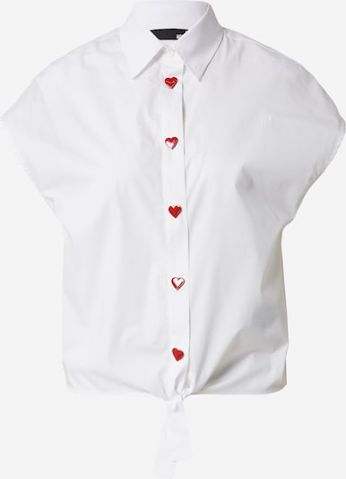 Love Moschino Bluse 'CAMICIA' i rød / hvid, Produktvisning