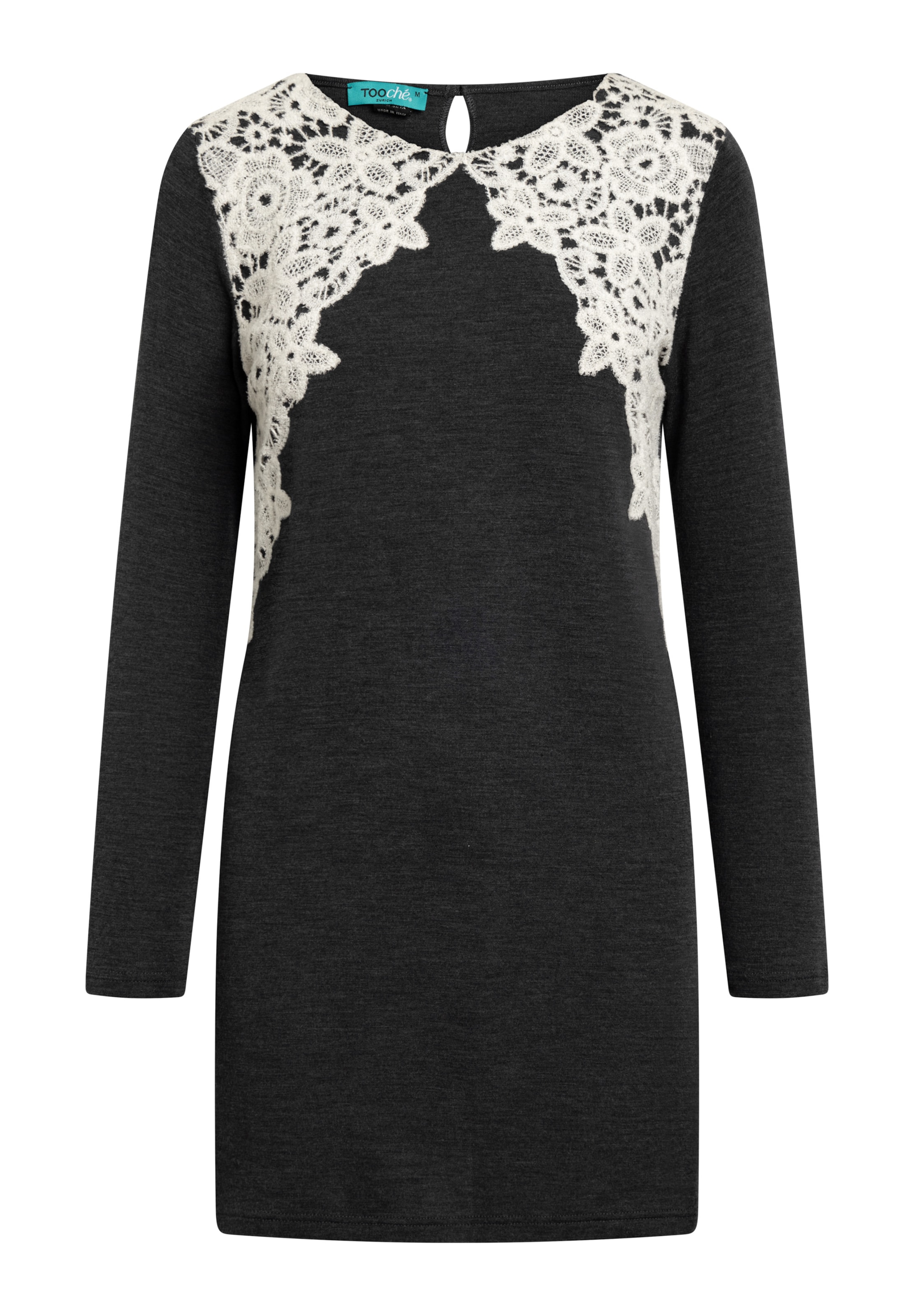 TOOche Shirt 'Silver Bloom' in Zwart: voorkant
