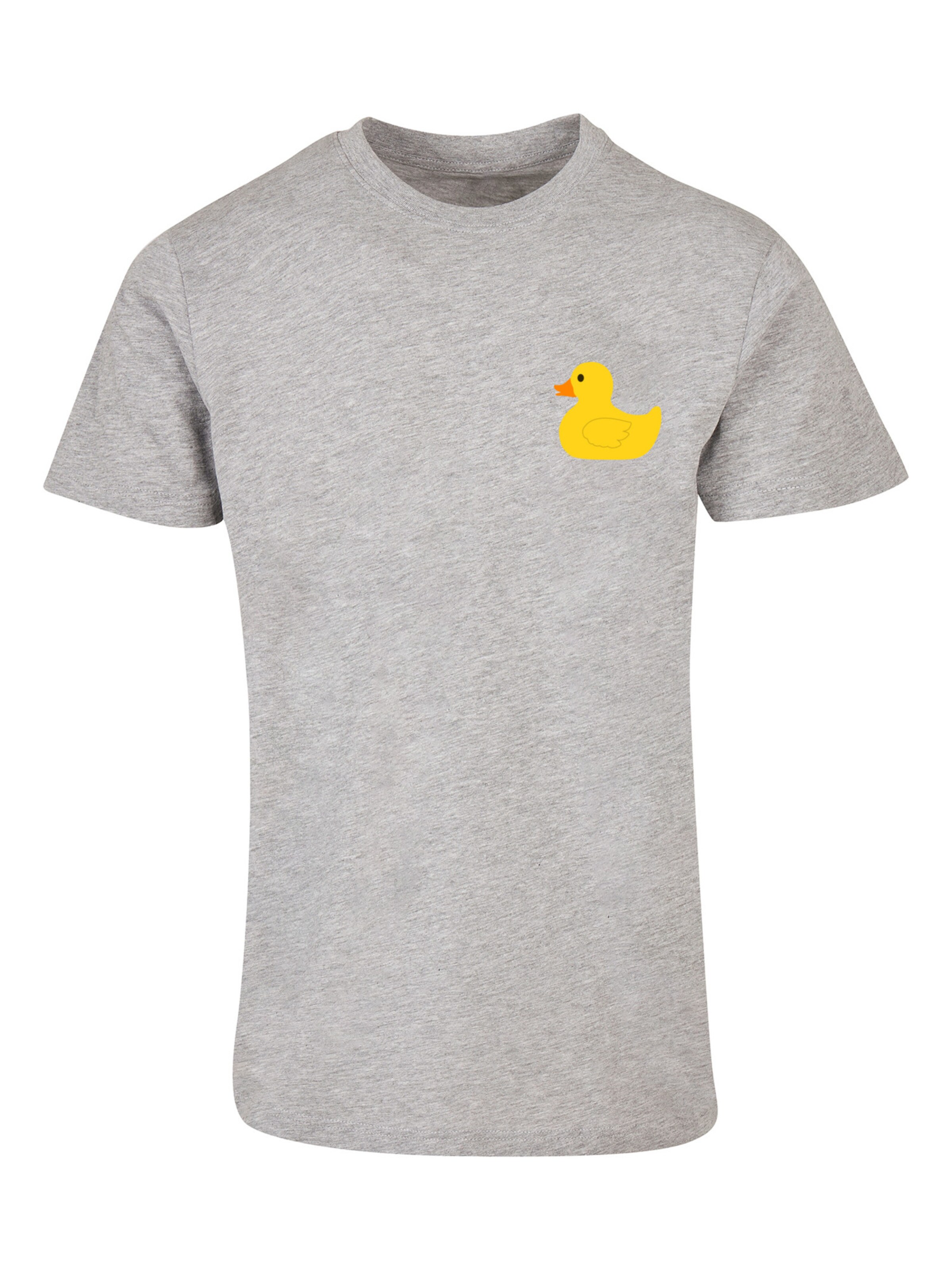 F4NT4STIC Shirt 'Yellow Rubber Duck' in Grau: Vorderseite