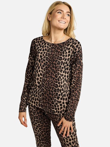 Liberte Essentiel Top ' ALMA-LS ' in Brown: front