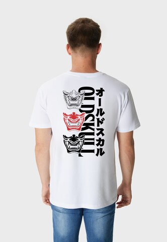 Oldskull Shirt 'Asian Triple Mask' in White: front