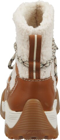 CLARKS Lace-Up Ankle Boots in Beige