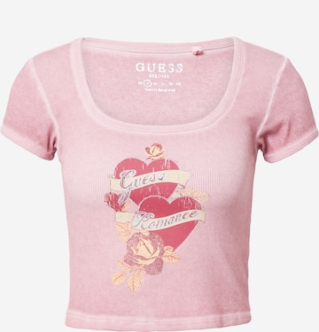 T-shirt 'ROMANCE' GUESS en rose : devant