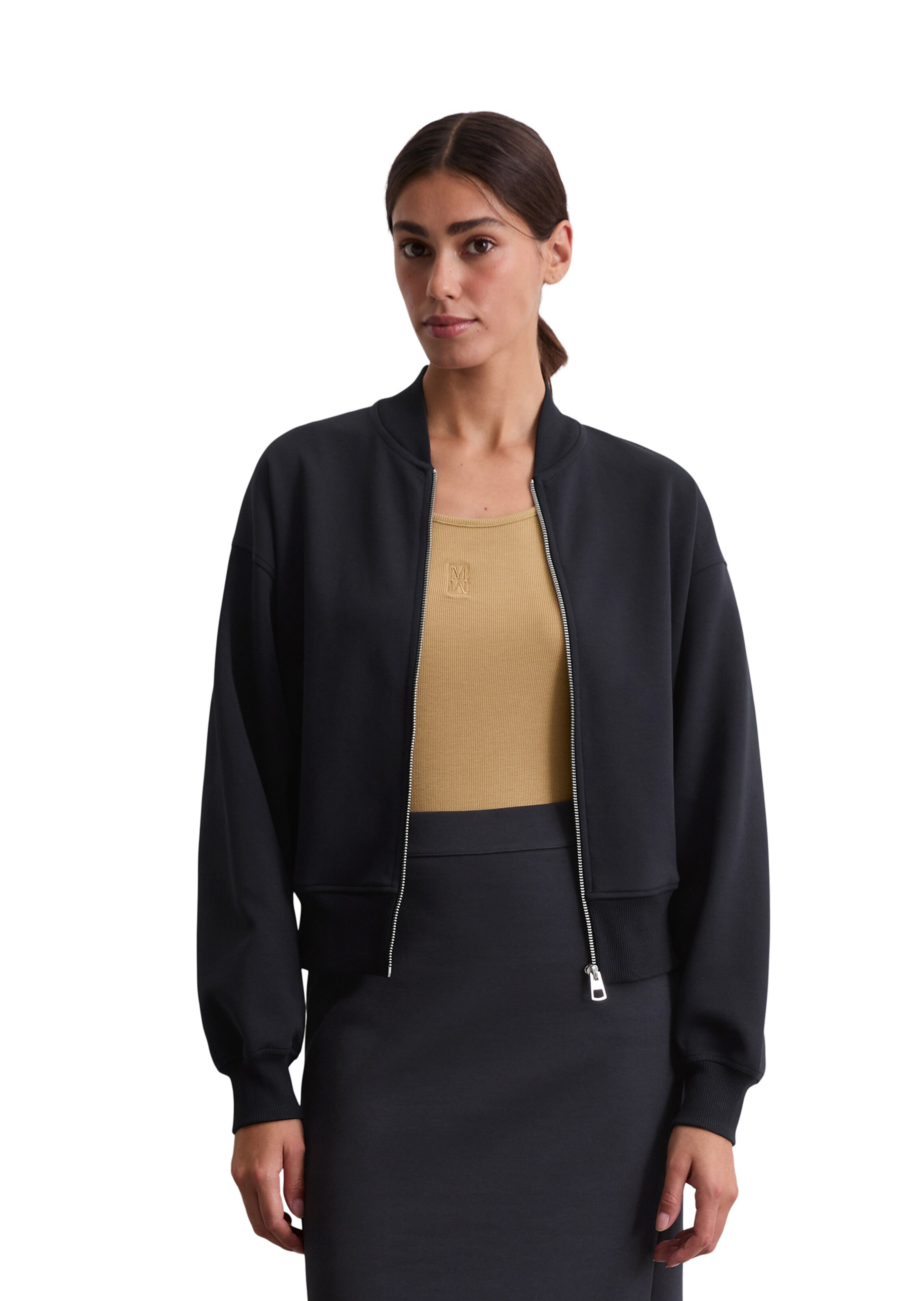 Marc O'Polo Sweatjacke 'Aviator' in Blau: Vorderseite