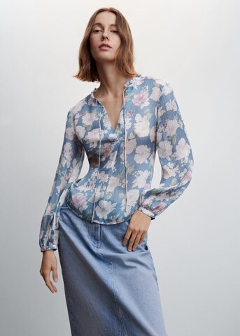 MANGO Blouse 'Kuk' in Blauw: voorkant