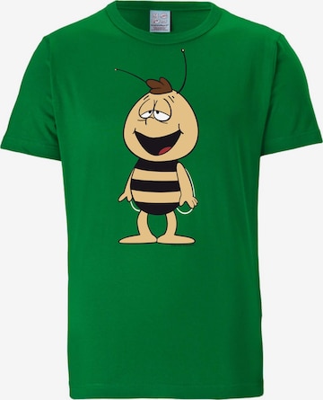 LOGOSHIRT Shirt 'Die Biene Maja - Willi' in Green: front