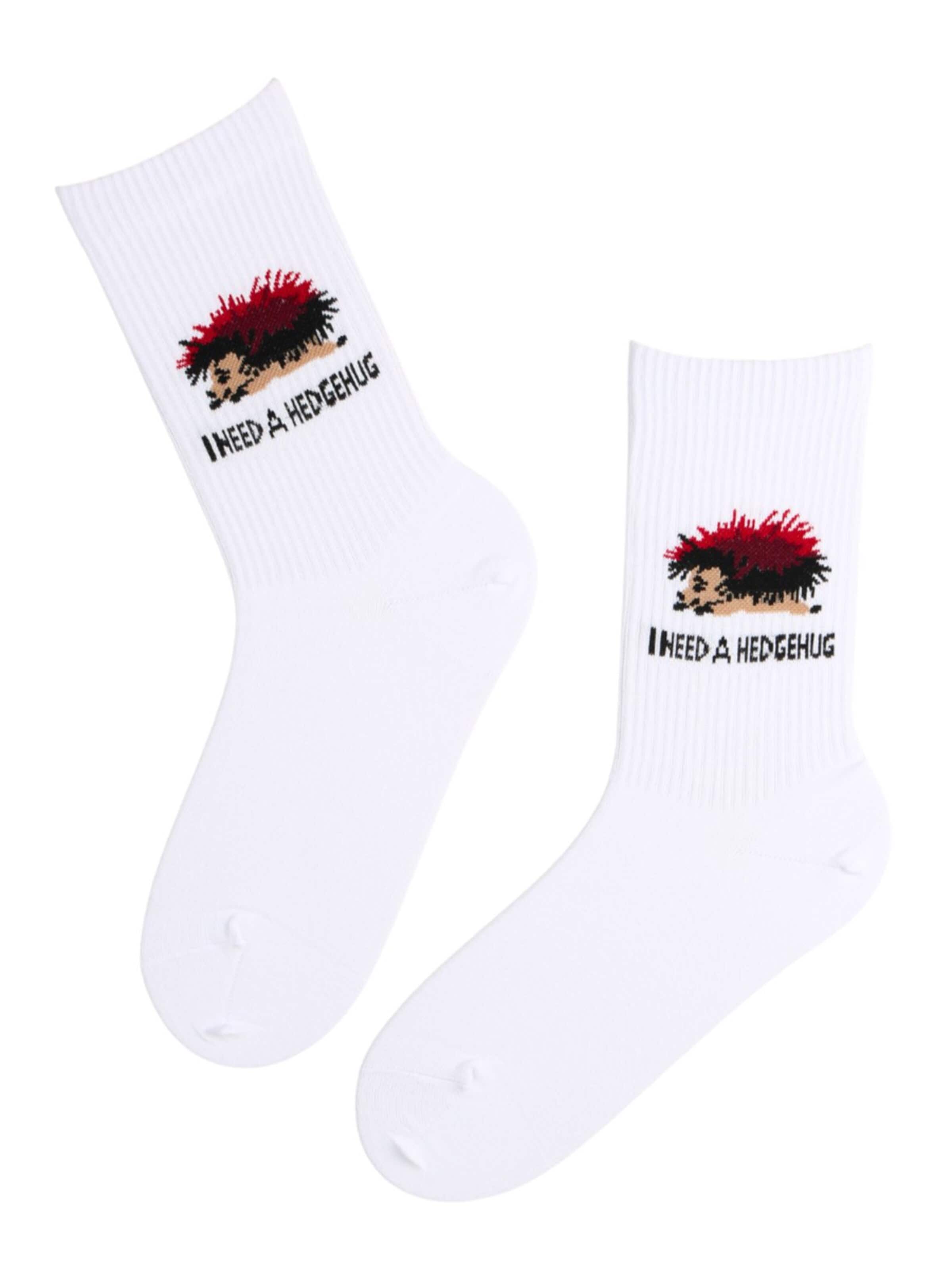 Sokisahtel Sokken 'HEDGEHUG cotton socks' in Wit: voorkant