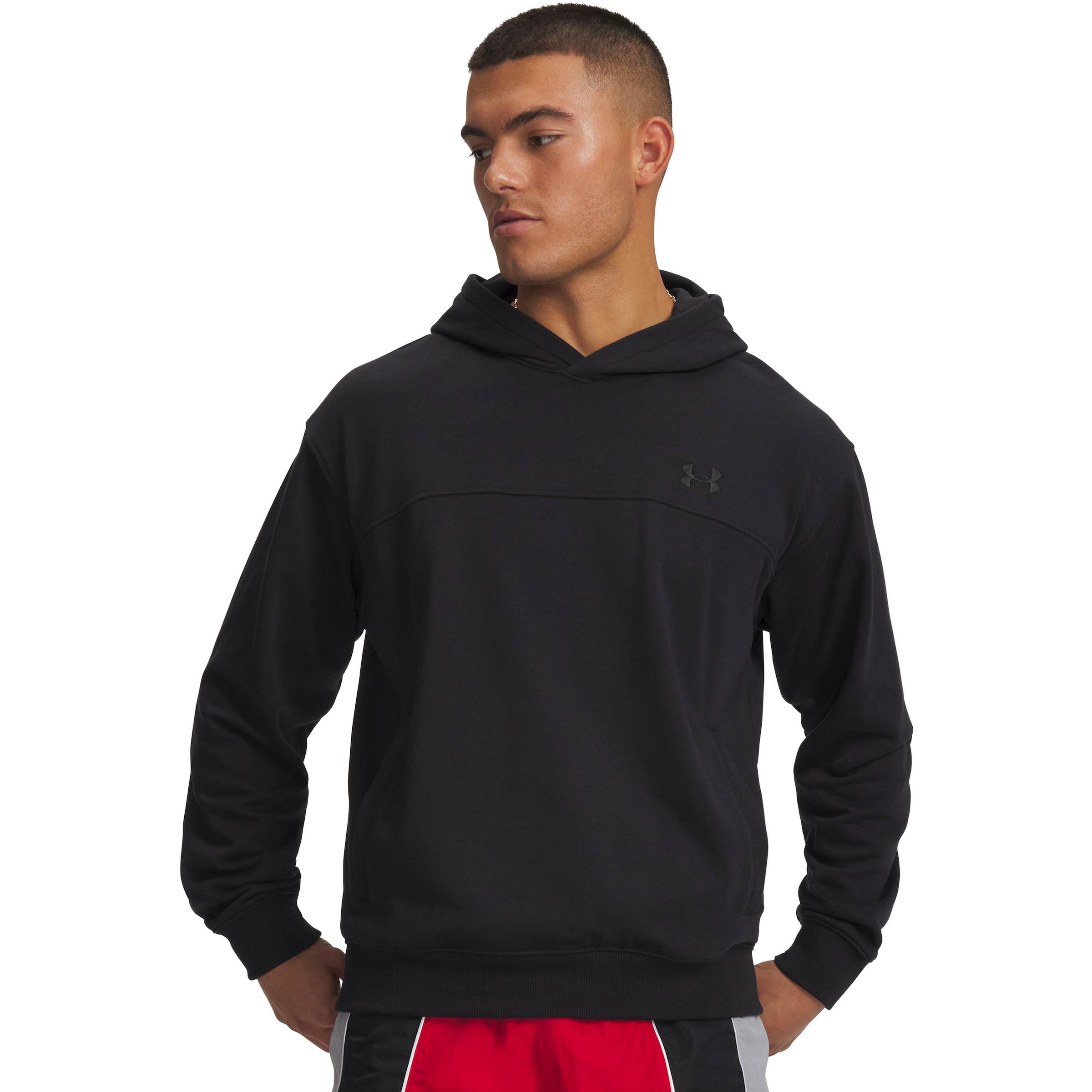 UNDER ARMOUR Sportsweatshirt 'Rival' in Zwart: voorkant