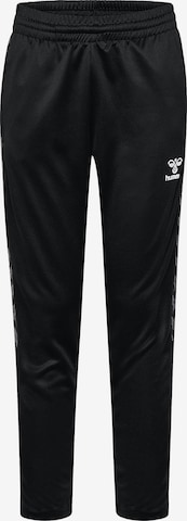 Hummel Regular Workout Pants in Black: front