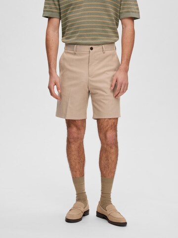 SELECTED HOMME - Regular Calças chino 'ADAM' em bege: frente