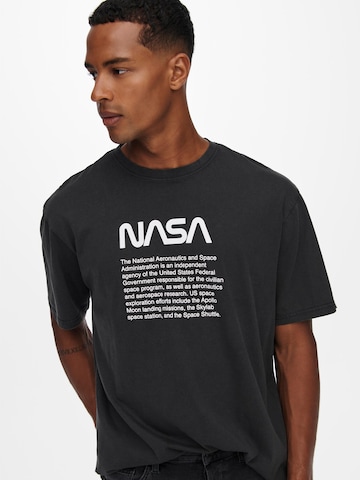 Only & Sons T-Shirt 'NASA' in Schwarz