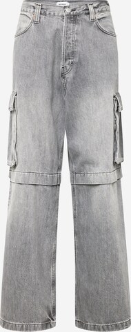 WEEKDAY Wide leg Cargojeans 'Pasadena' in Grijs: voorkant