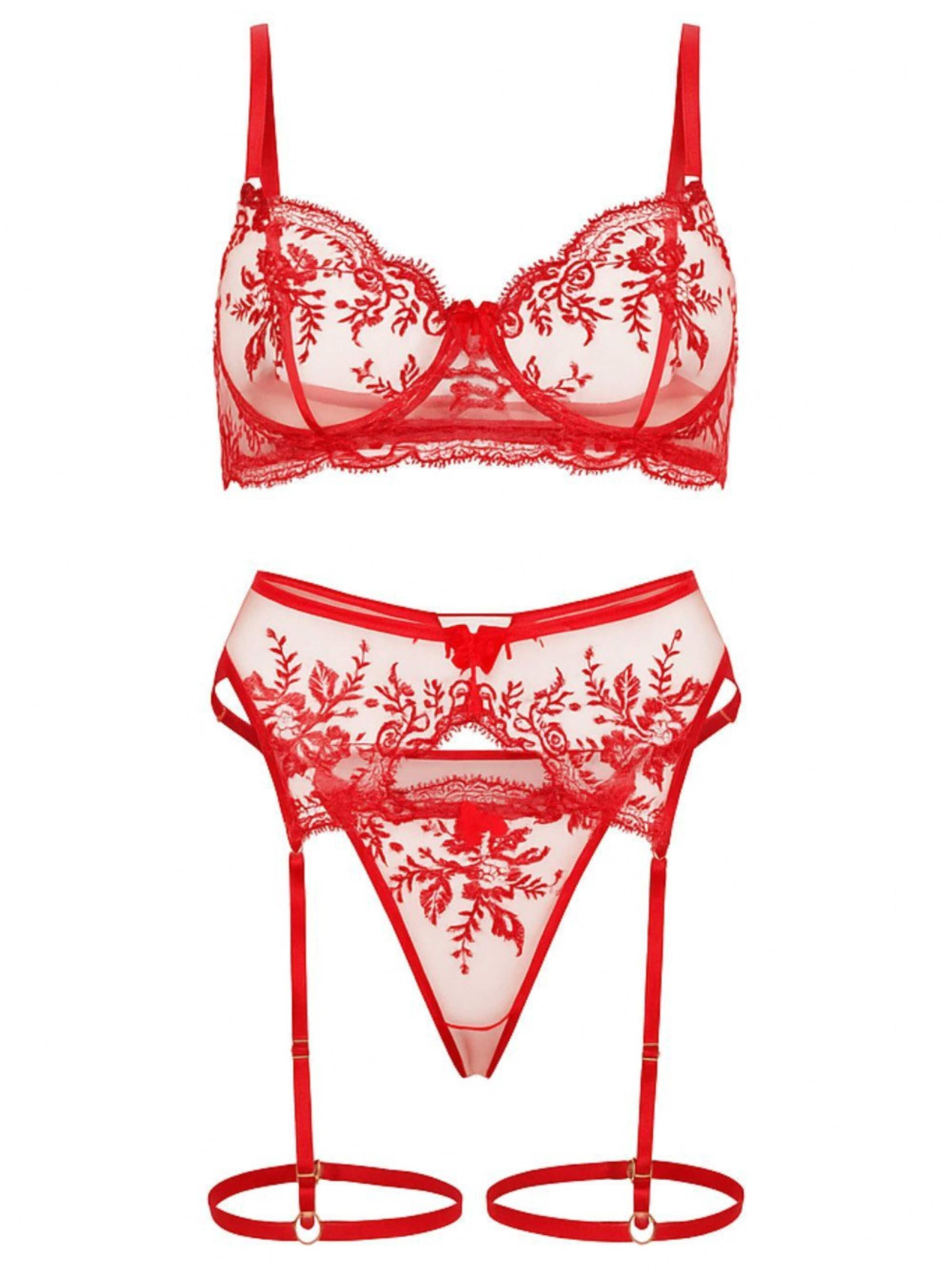 Orchibelle Underwear Sets 'Amara' in Red: front