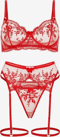 Orchibelle Underwear Sets 'Amara' in Red: front