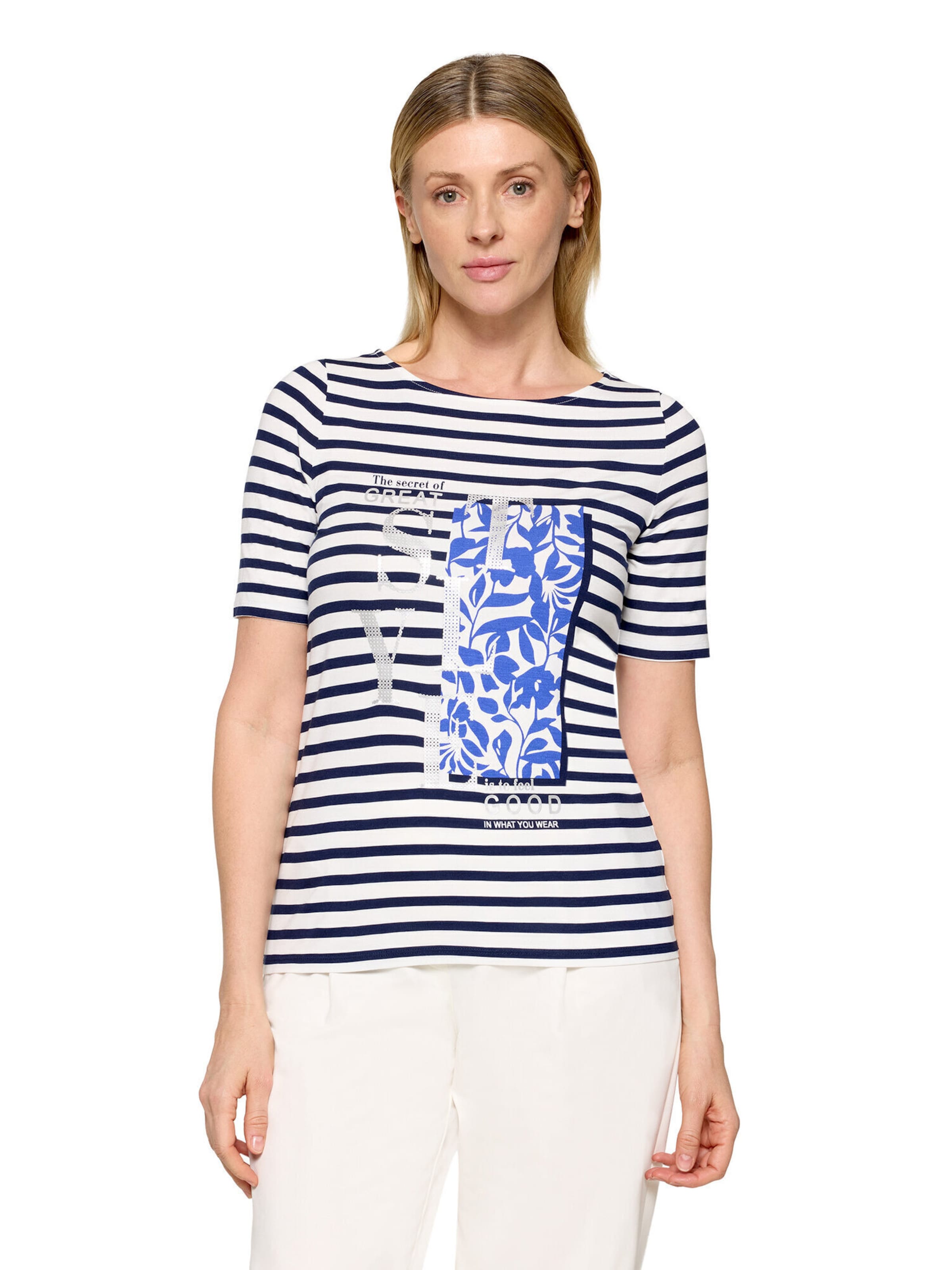 T-shirt Betty Barclay en blanc : devant