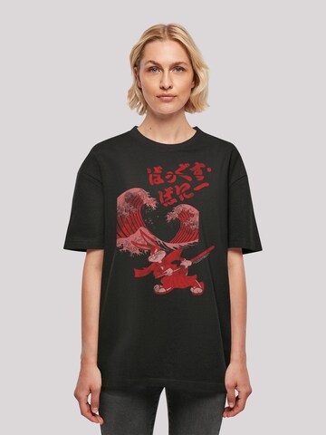 F4NT4STIC T-Shirt 'Looney Tunes Trickfilm Serie Cartoon Bugs Bunny Shogun' in Schwarz: predná strana