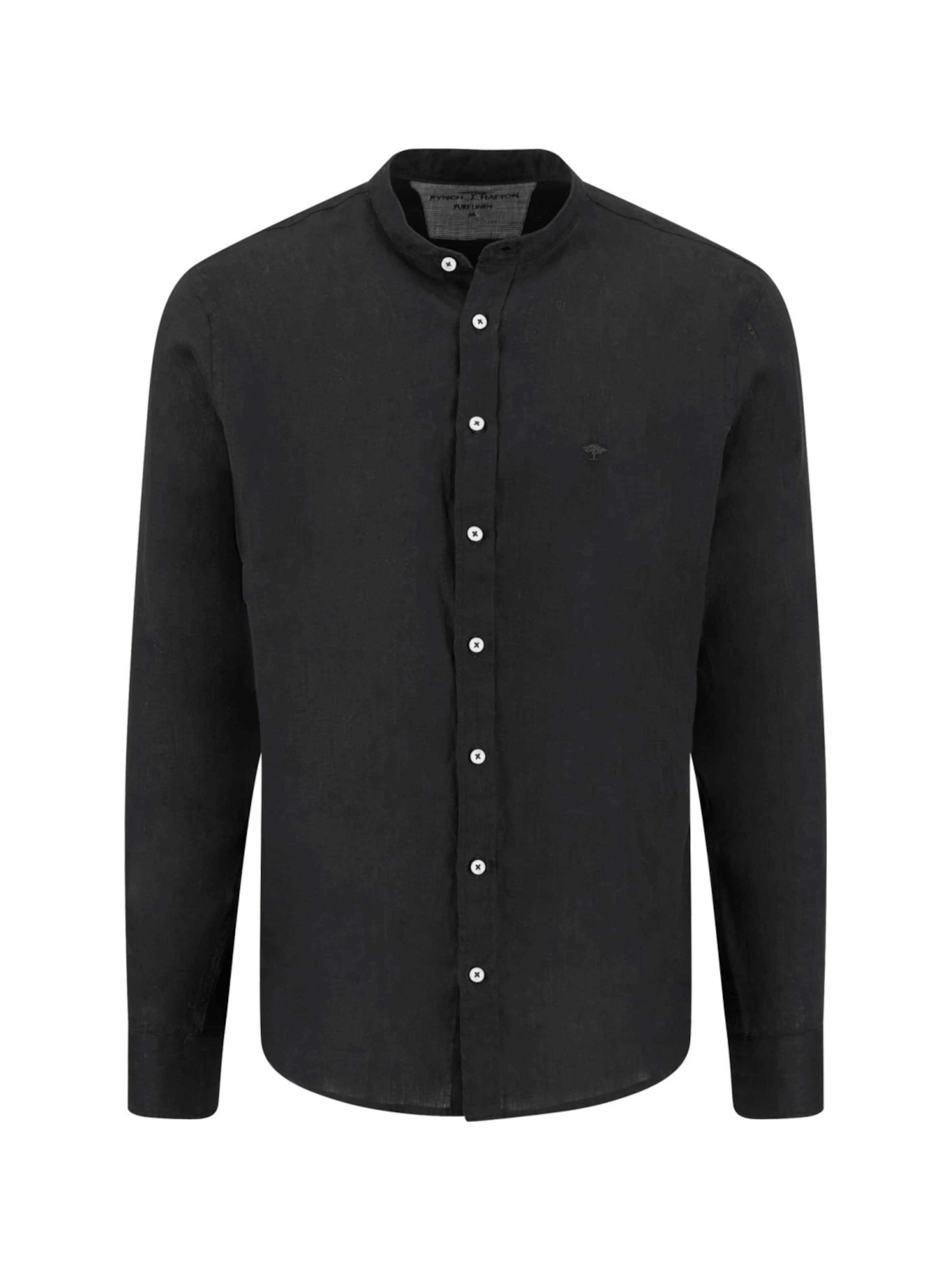 Fynch Hatton Regular fit Button Up Shirt in Black: front