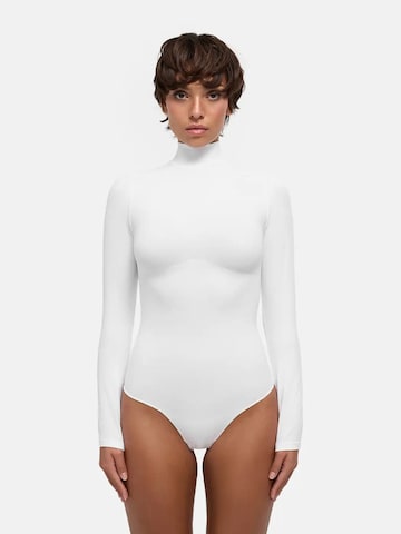 cfab - Body moldeador 'Clean Longsleeve Turtleneck Sculpting Bodysuit with String' en blanco