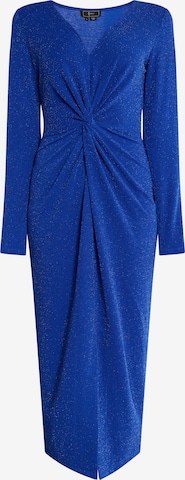 Robe de cocktail faina en bleu : devant