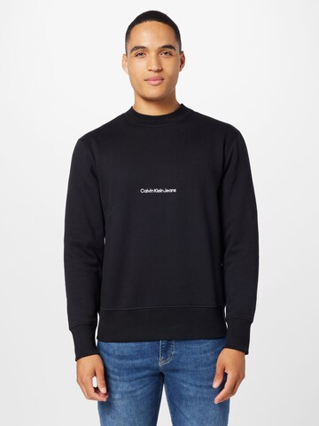 Calvin Klein Jeans Sweatshirt 'Institutional' in Black: front