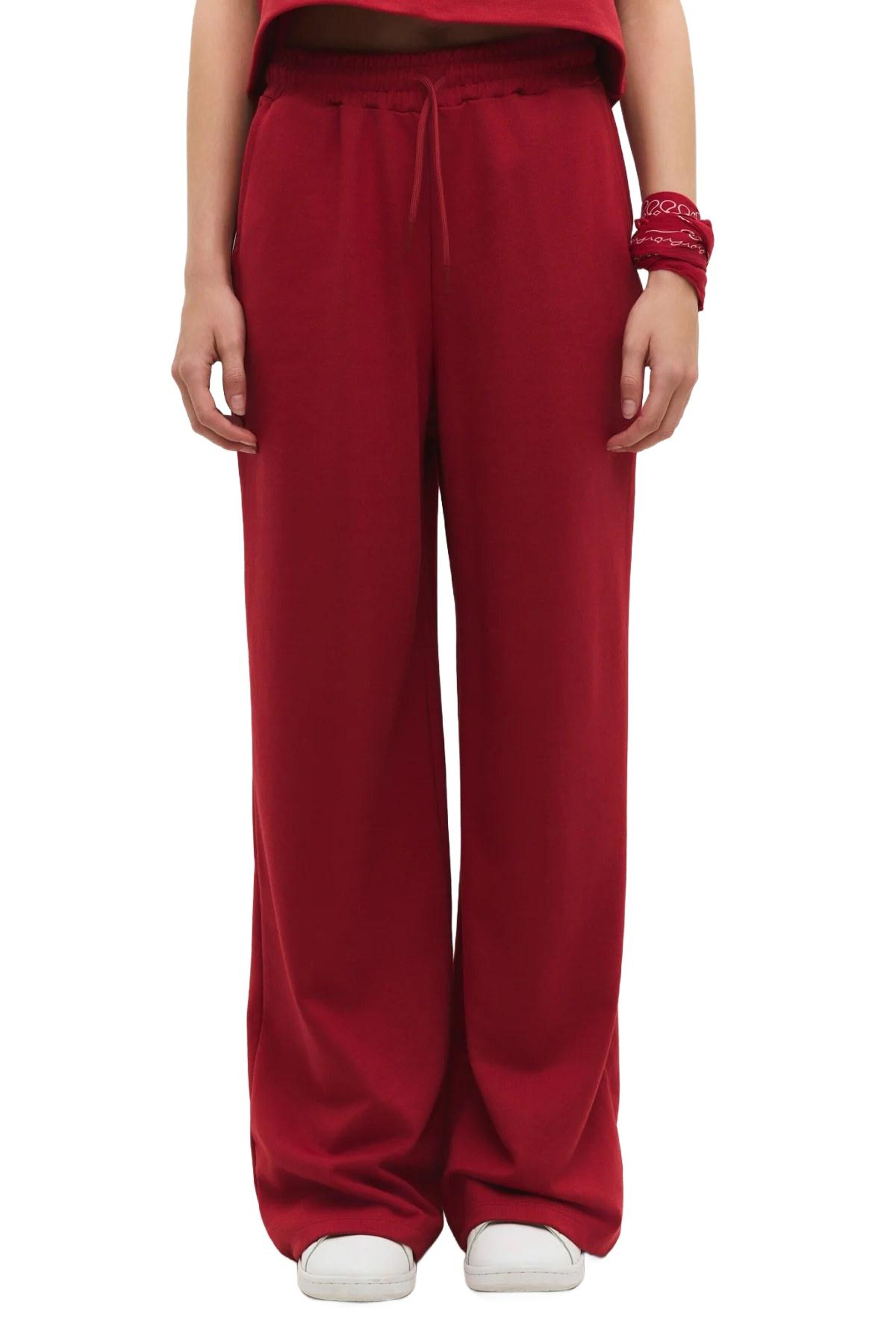 No Matter What Wide leg Trousers in Red: front
