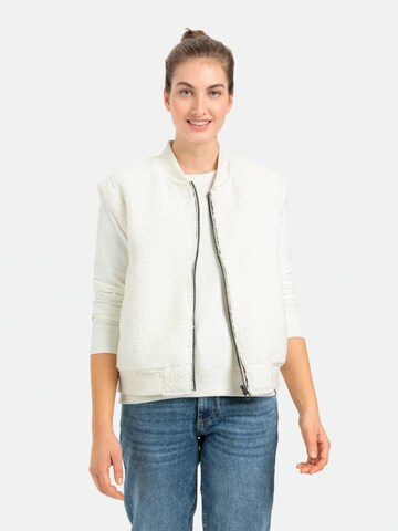 CAMEL ACTIVE Fleece Weste mit Strickbündchen in Weiß: predná strana