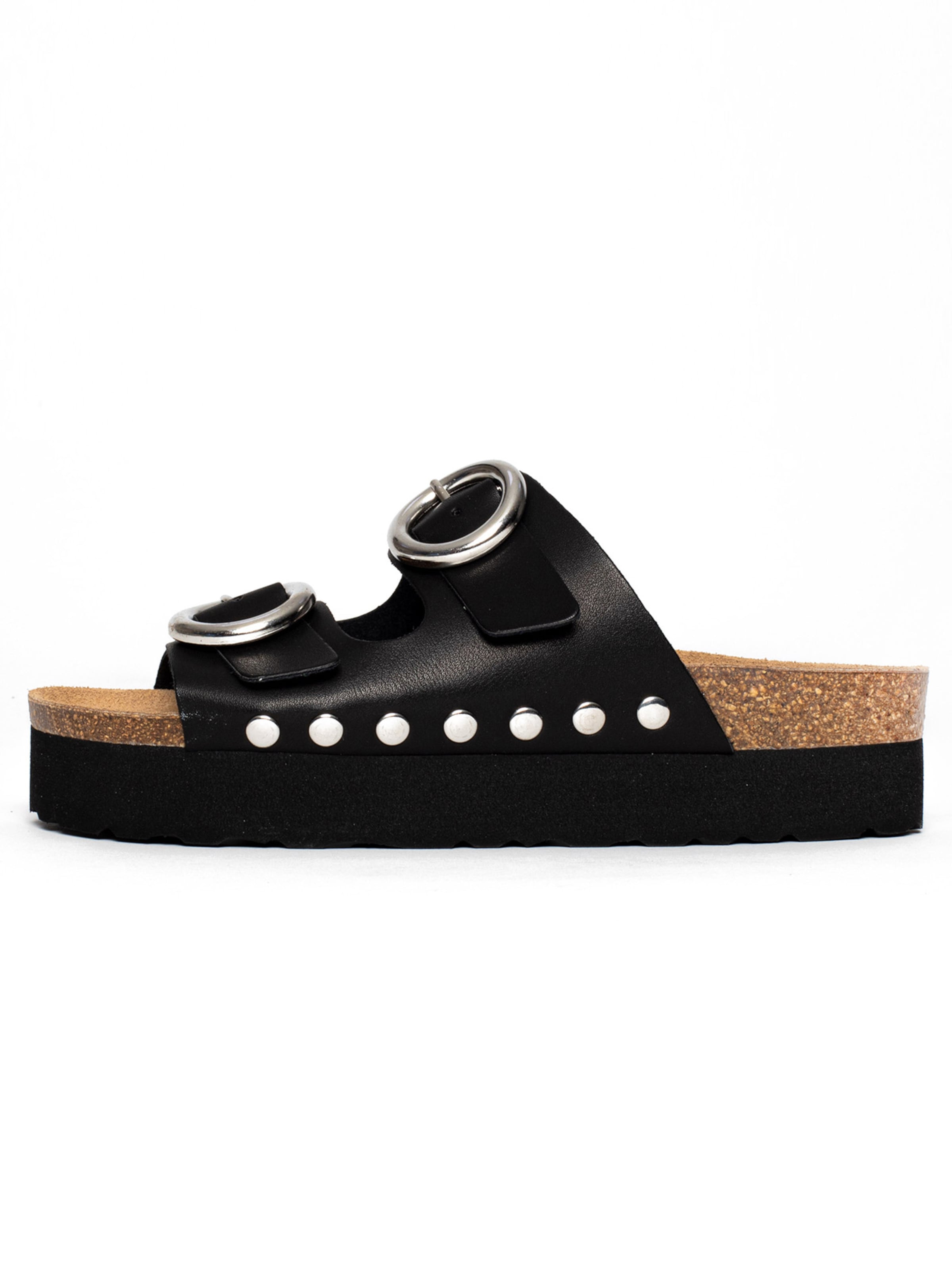 Bayton Pantolette 'Barcelone' in Schwarz: Vorderseite