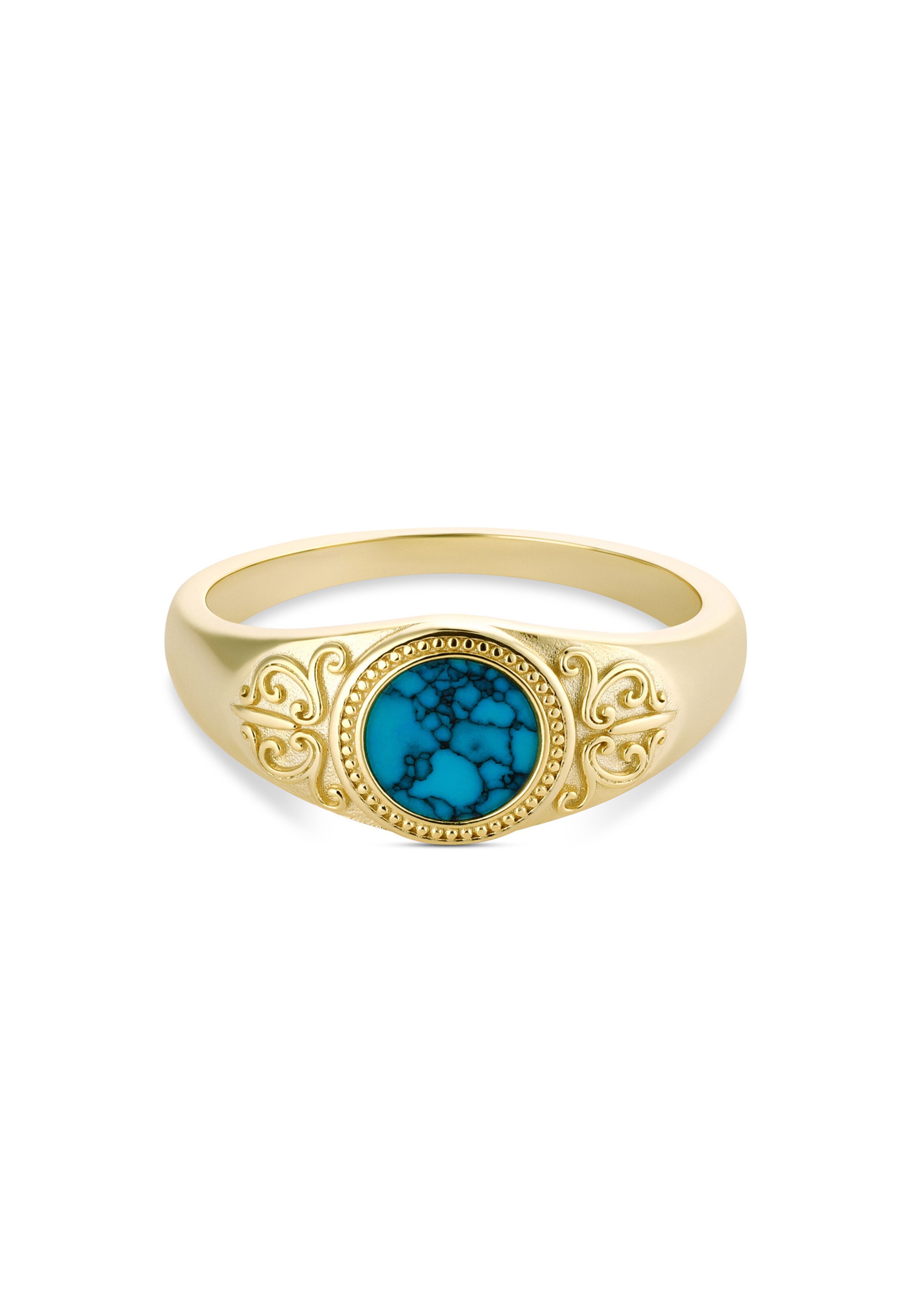 Commen Lines Ring 'Aquastone Signet' in Gold: Vorderseite