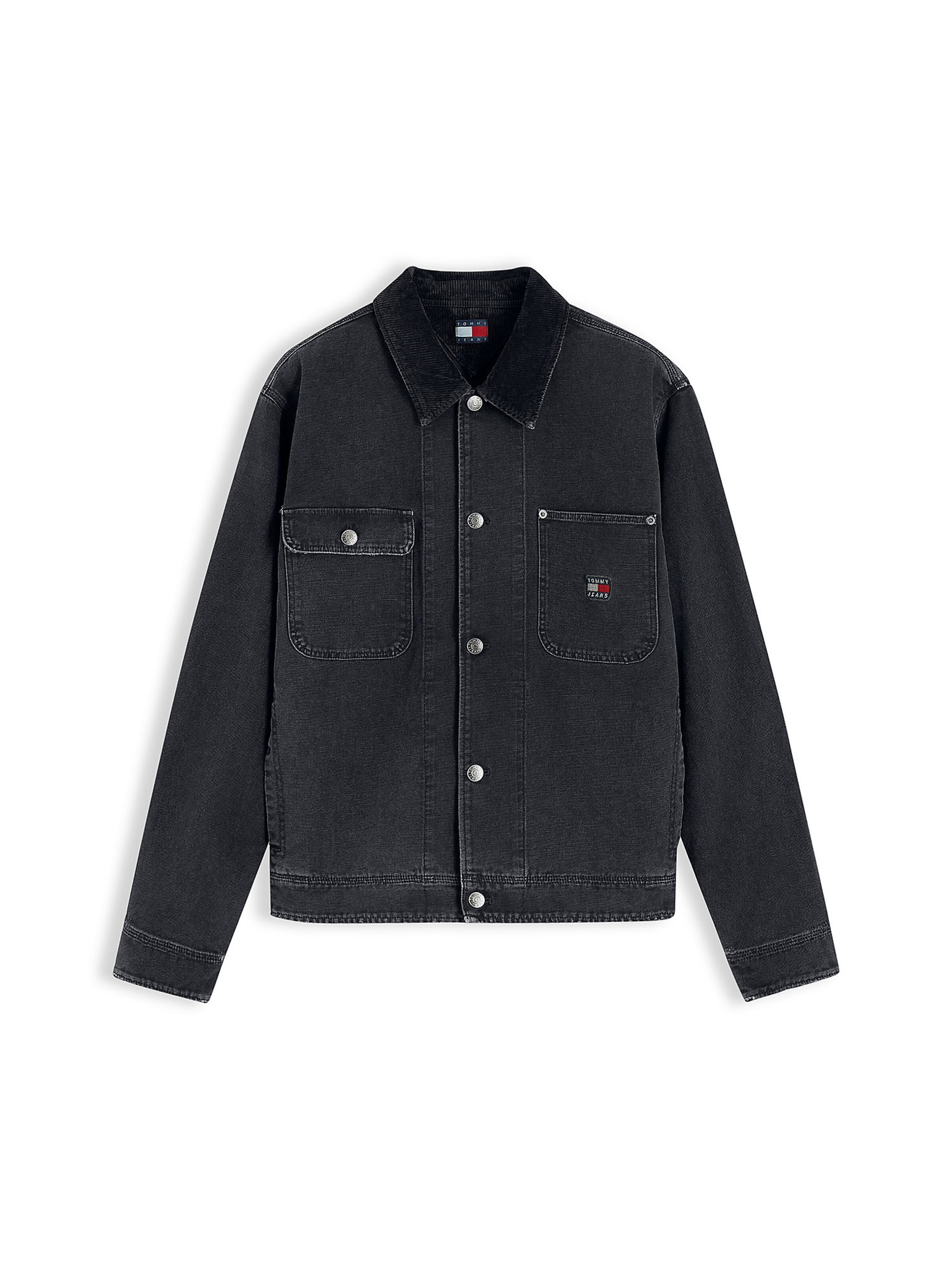 Tommy Jeans Преходно яке в черно: отпред
