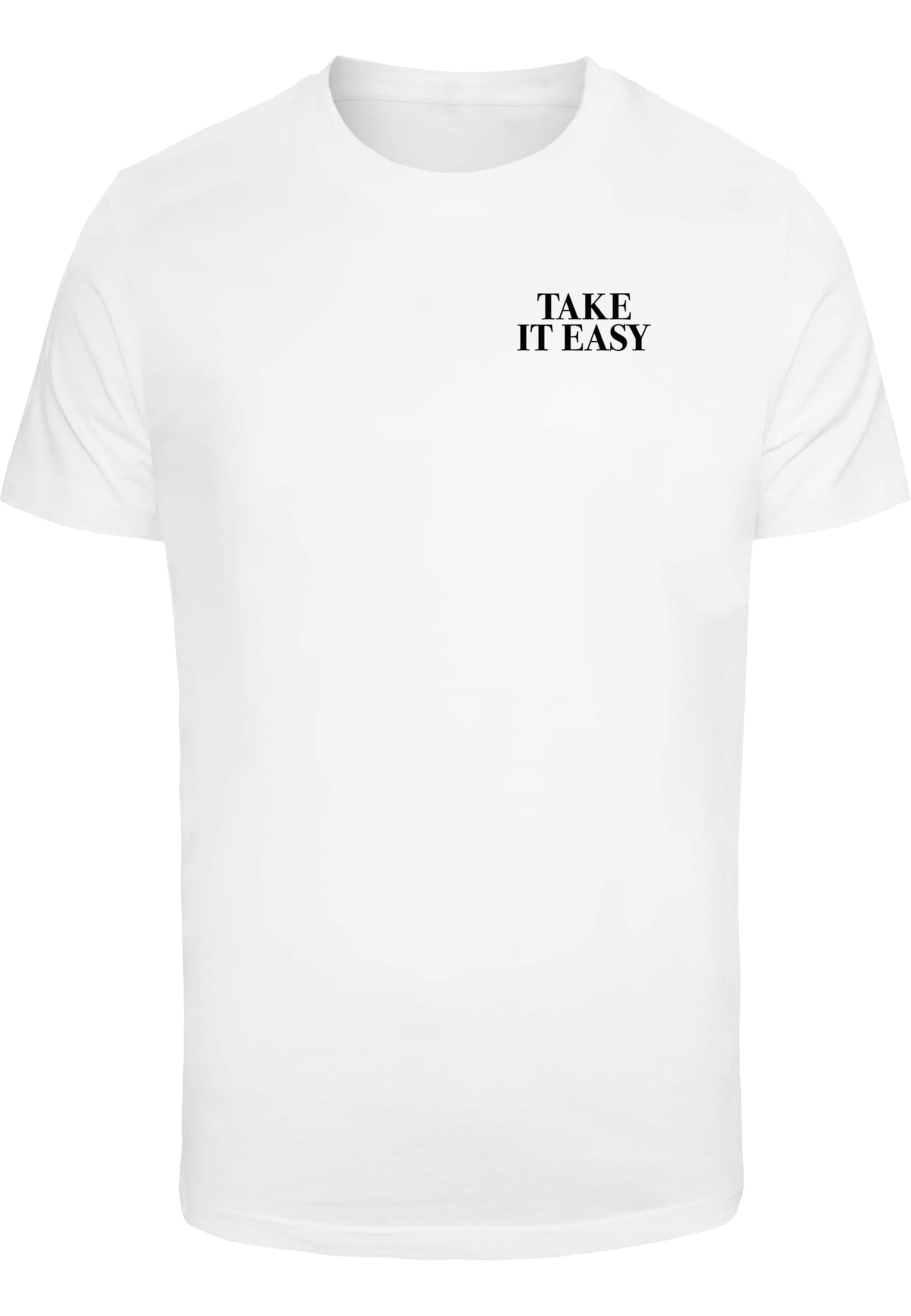 Mister Tee T-shirt 'Take It Easy Palm Paradise' i vit: framsida