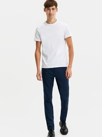 WE Fashion Slimfit Kalhoty – modrá