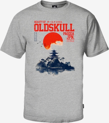 Oldskull Shirt 'Asian Temple' in Grey: front