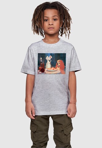 ABSOLUTE CULT T-Shirt 'Lady And The Tramp - Spaghetti Photo' in Grau: predná strana