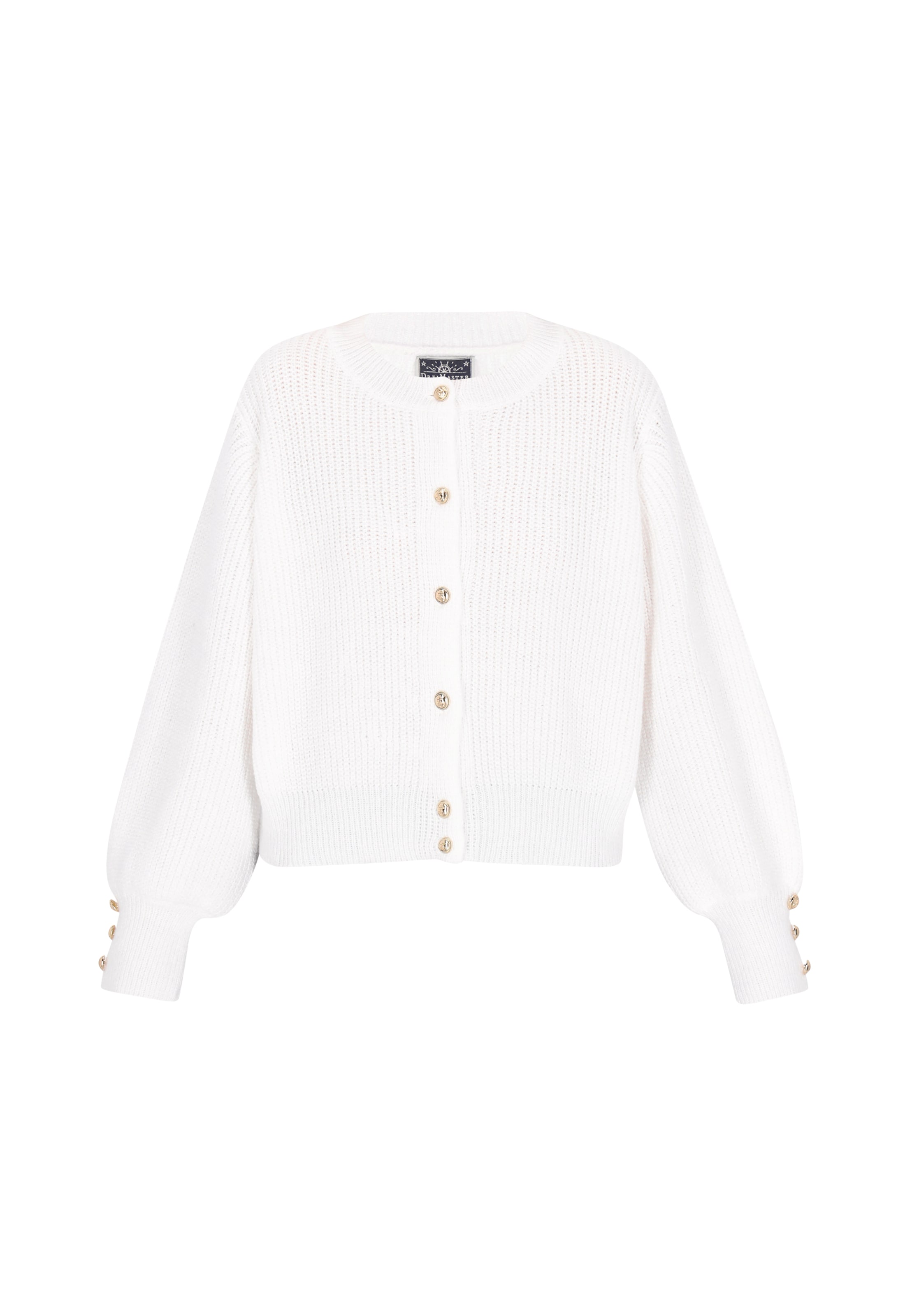 DreiMaster Maritim Свободна плетена жилетка в бяло: отпред