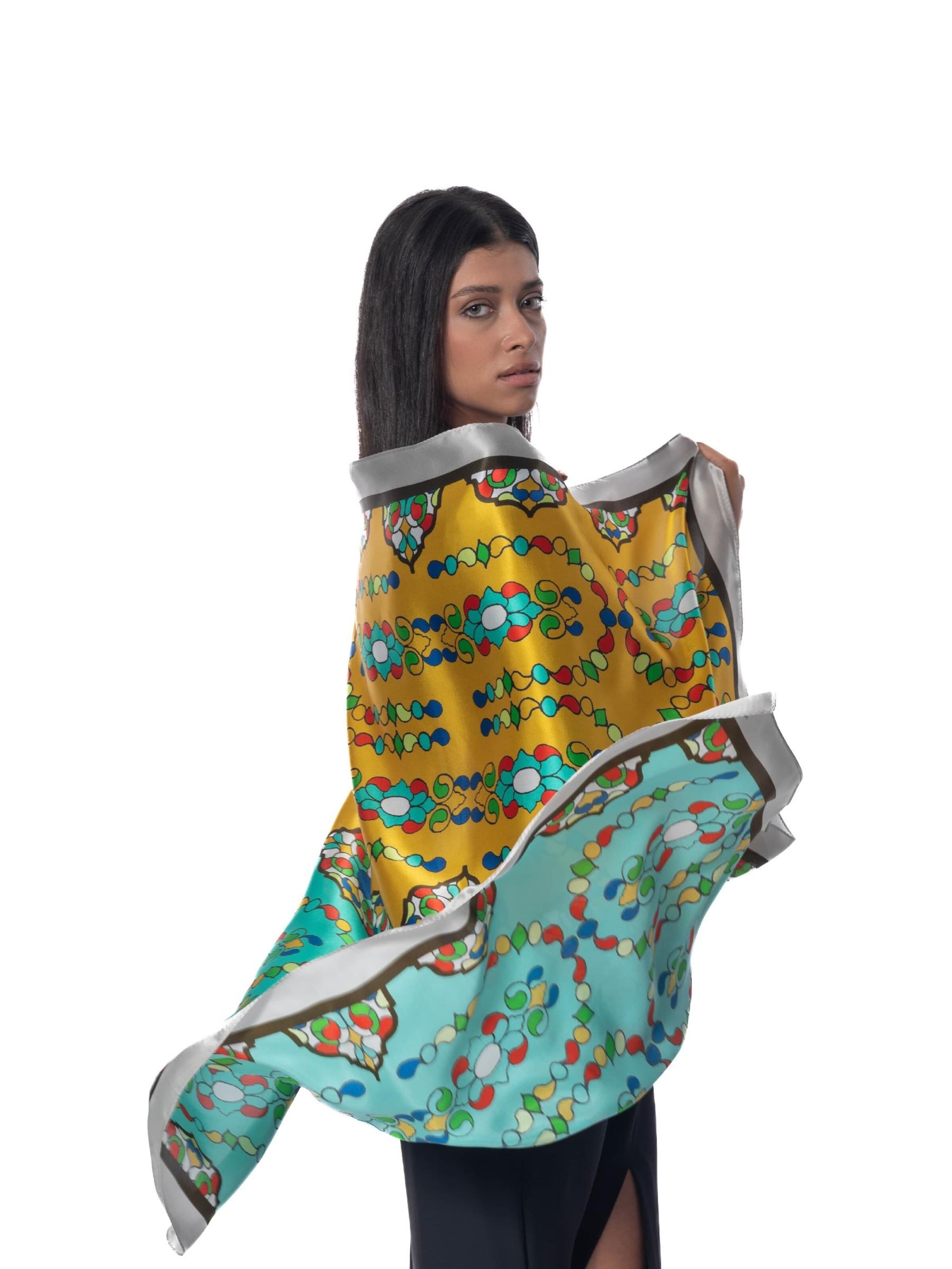 AFROZAN Scarf 'OROSI-Silk scarf' in Gold