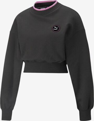 PUMA Athletic Sweatshirt in Black: front