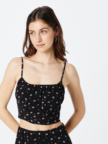 Tommy Jeans Top 'DITSY' in Zwart: voorkant