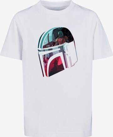 T-Shirt 'Star Wars - Mandalore Helmet Reflection' ABSOLUTE CULT en blanc : devant