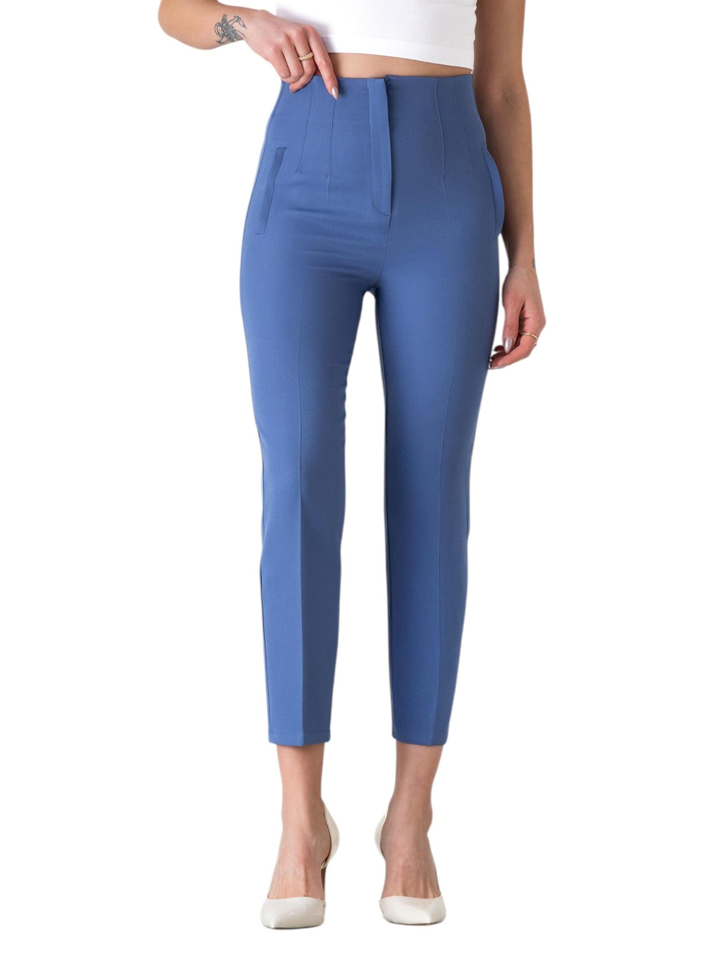 Slimfit Pantaloni con piega frontale 'Alessia' di fashionshowcase in blu
