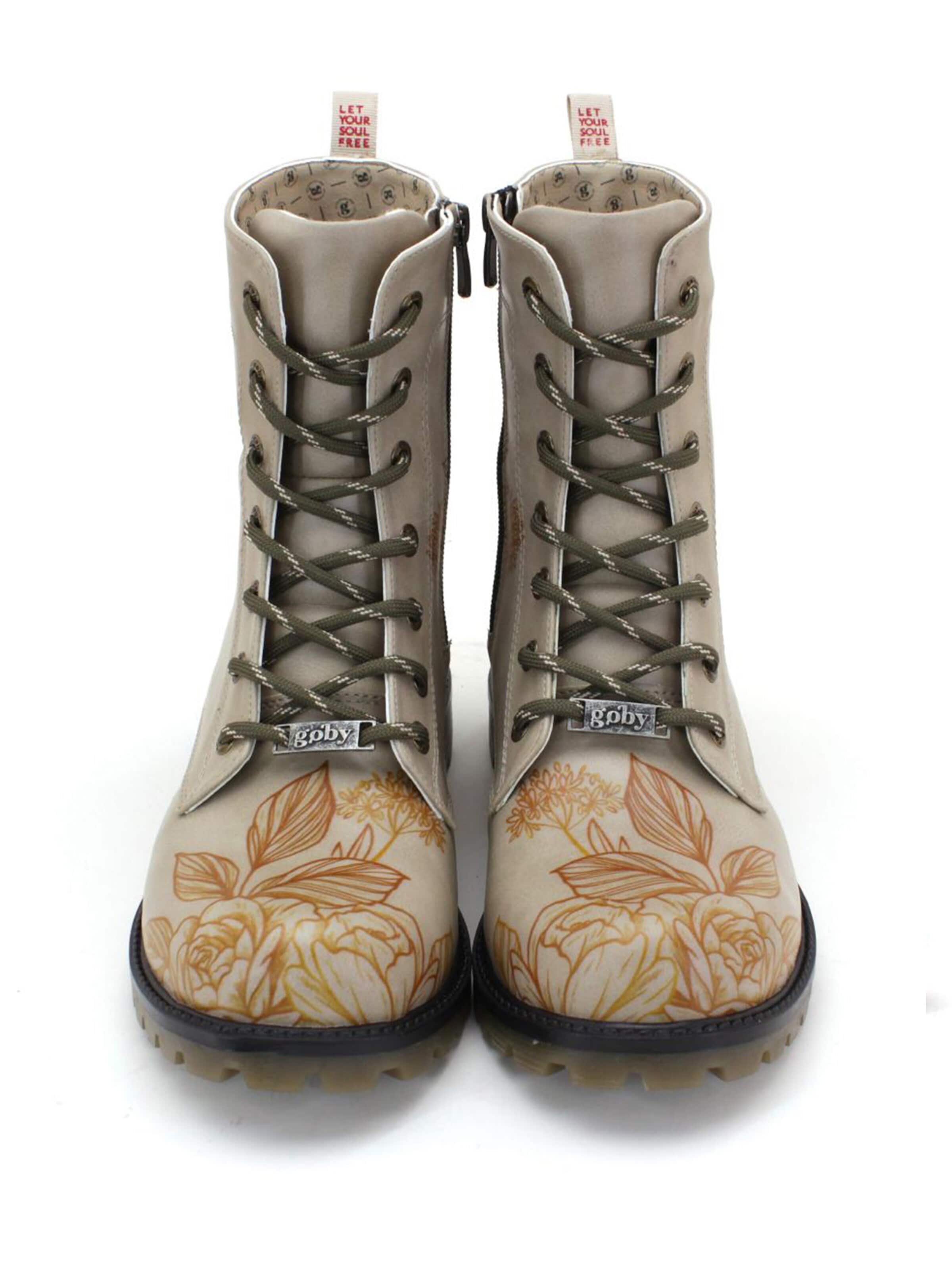 Bottes à lacets 'Goby MAT173' Goby en beige